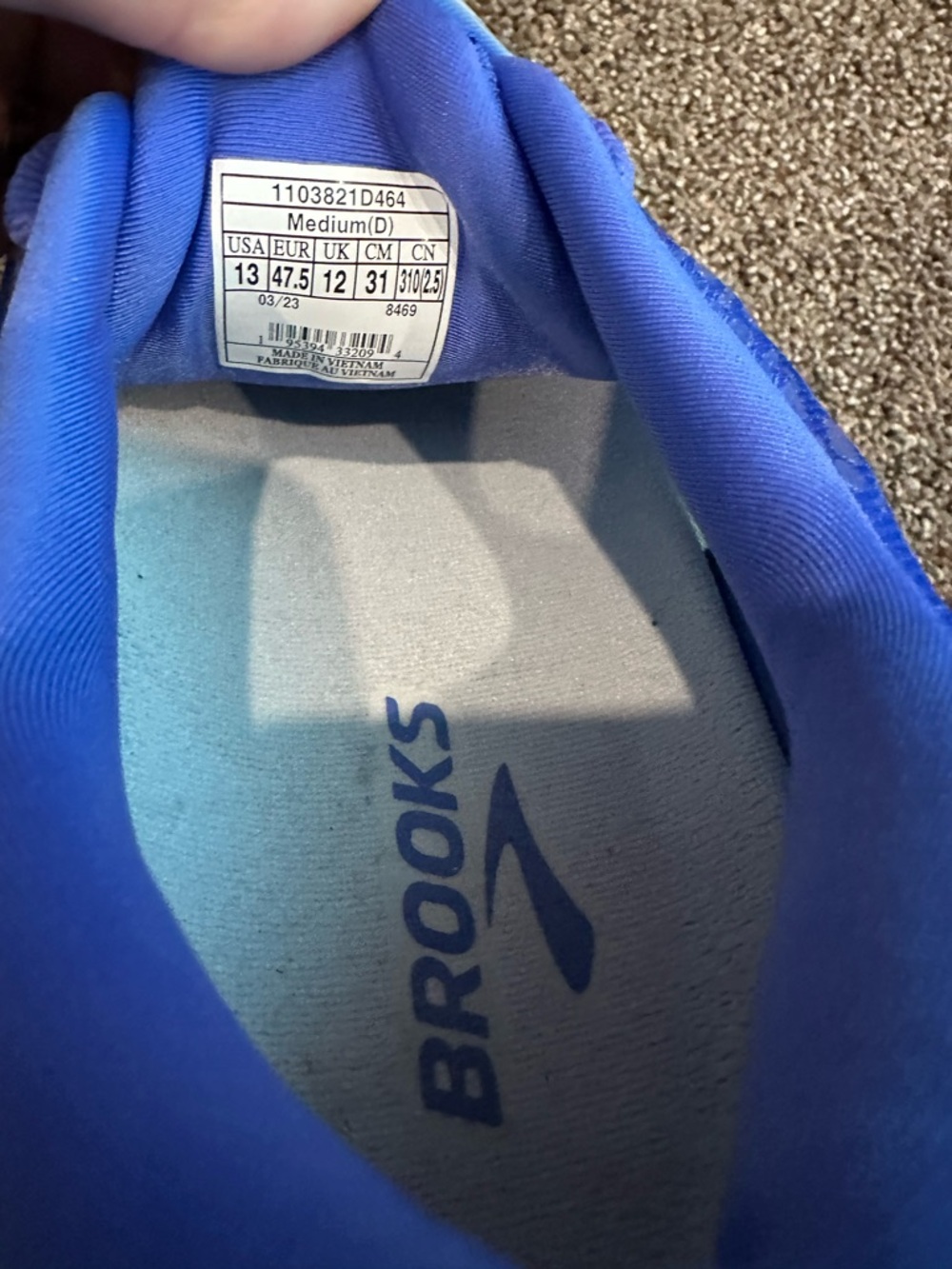 Brooks Glycerin 20 Blue White Ombre Cushion Running Shoes Men's Size 13 - Picture 7 of 7